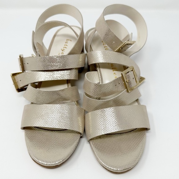 BETTYE MULLER GOLD METALLIC ANKLE STRAP‎ SANDALS 38 - Picture 4 of 11